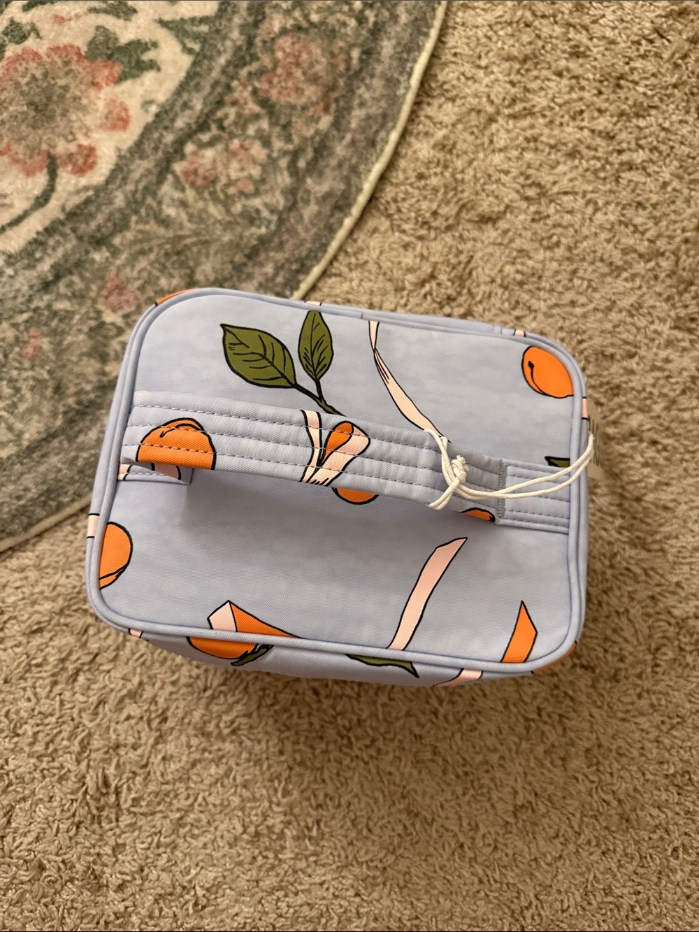 BAGGU Light Blue Citrus Print Large Cosmetic Case